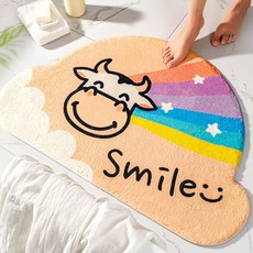 半圓彩虹腳踏墊, 微笑