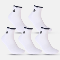 TECH SKIN 男士中筒高爾夫球襪 5雙, 白色