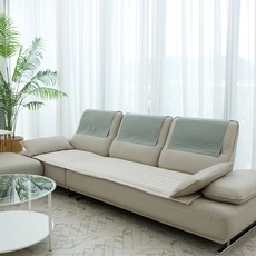 린넨워싱 루젠 소파등 논슬립 헤드커버, 세이지그린, 1개