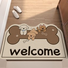 리버폭스 현관 실내 빨아쓰는 다용도 규조토 발매트, 뼈다귀 베이지