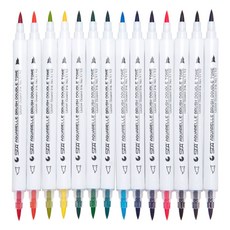 STA 雙書法彩色毛筆雙毛筆, 14個, 混色