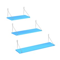 現代臥室壁架 3入組, 藍色, 一層
