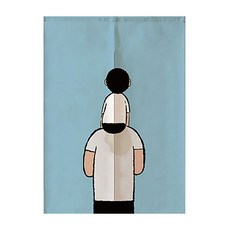 에이홉 일러스트 해피 패밀리 파티션 커튼