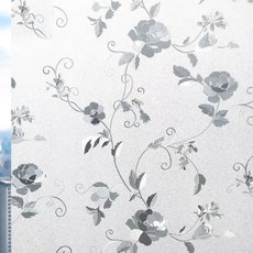 언헤브 데일리 유리창 필름 시트지, 02모란, 90 x 500 cm