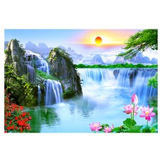 帶來好運的蓮花東方畫