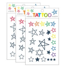 Petit 迷你紋身貼紙 TS015, 星星, 3個