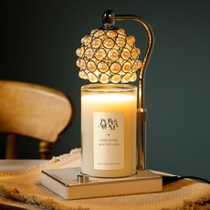 Candle Department Store Sarah 融蠟燈 + 大容量純淨芳香蠟燭 1000g 套組, 銀白色(融蠟燈), 青檸羅勒與柑橘