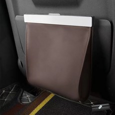 Ez2mk 대용량 LED 가죽 접이식 등받이 쓰레기통 MS-720 + 봉투 12p 세트, 모카브라운, 1세트