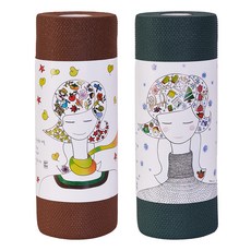 bebesom 一次性菜瓜布 60p x 2種套組, 卡其綠, 棕色, 1套