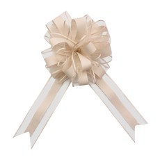 블럭마트 웨딩 자동차 핸들 장식 파티소품 수국 리본 매듭 10p, 베이지, 1세트