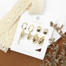 日常造型耳環 4款 各2入