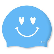 SD7 矽膠愛心微笑泳帽 SGL-CA411, 藍色