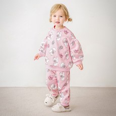 mollimelli 兒童閃亮夢格利厚刷毛上下套裝