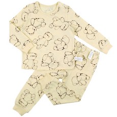 Maykids 童款滿版熊娃娃九分袖家居服套裝