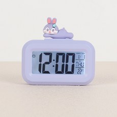 리나블루 귀여운 다기능 알람 탁상시계, 토끼