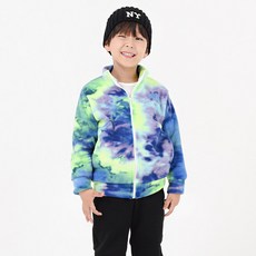 Kids Recipe 兒童螢光渲染刷毛拉鍊外套