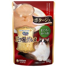 유니참긴노스푼 유니참 고양이 미쓰보시 구루메 포타쥬, 혼합색(참치/가다랑어맛), 35g, 1개