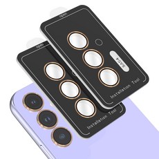 모란카노 메탈 링 카메라 렌즈 강화유리 2p 세트 골드, 1세트