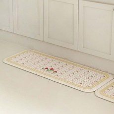 Rugum 法式晨間鬱金香pvc防水多用途廚房緩衝地墊, 1個, 黃色