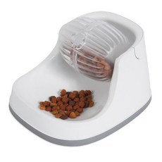 Petmate 寵物漏食飼料碗, 白色的, 1個