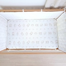 아이레빗 유아용 아이스론 양면 쿨매트 슈퍼싱글 고정끈, 화이트토끼, 1개
