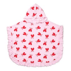 LaughingChild 兒童款愛心荷葉邊沙灘巾披肩