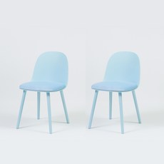 모션퍼니쳐 쿠셔닝 튤립 체어 2p, 스카이블루