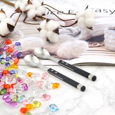 Bogen 方形Solen餐具茶匙, 黑色, 2個