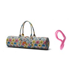 民族帆布瑜伽墊包+粉色瑜伽圈套組B01, 6型