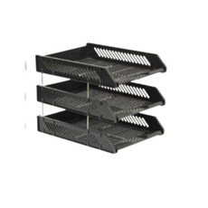 Templei A4文件文件辦公室收納置物架, 3段, 黑色