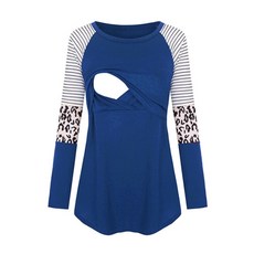 豹紋長袖哺乳上衣