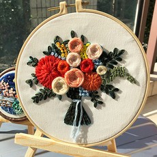 立體花束刺繡DIY 20cm, 1, 1個