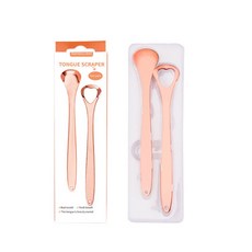 Mibill 口腔清潔刮舌器 玫瑰金 2件組, 1個, 2g