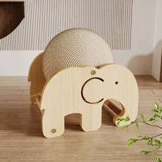 Daysoy 現代風木質大象造型貓抓球, 1個, 混合色