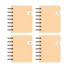 TOCTOC 線圈左翻筆記本 120頁, 4個, 黃色