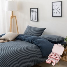 高級棉質條紋被套+固定夾 6入 B12, 3型（被套）