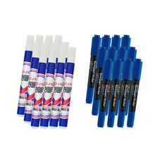 MONAMI 慕那美 油性彩色筆+雙頭油性奇異筆, 藍色（圓形筆尖）、藍色（油性魔力）, 1套