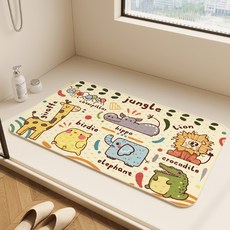 데이소이 다양한 디자인 흡착 욕실 욕조 매트 70 x 40 cm, 24 정글, 1개