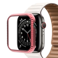 DEEPNESS Apple Watch 風格錶圈 6 V形切割保護殼 44mm, 粉紅色
