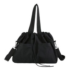 休閒帆布斜背包, 黑色