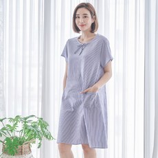 디에스도씨 여성용 냉감 엠보 반팔 잠옷 원피스