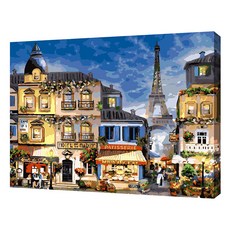 Ecosol 自繪小胡同埃菲爾鐵塔景觀 27 色山水畫傑作 DIY 40 x 50cm, 混色