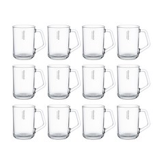 글라스락 내열강화유리 이지그립 머그컵 350ml, 투명, 12개