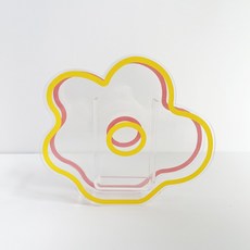 Leobins 壓克力室內裝飾品花瓶 5 透明 粉紅色 黃色 230215 643331928382, 混合色, 1個