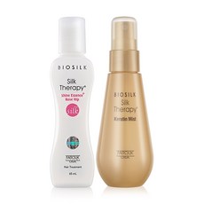 BIOSILK Silk Therapy 絲洛比 柔亮精華 65ml+去角質噴霧 60ml, 1組
