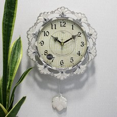 무소음 금은도금 은행잎 고급 주물 추벽시계 HSC-567, 은색