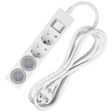 SWEET HOME 韓國製造 過載保護 一體式省電延長線 4孔+安全蓋 2入, 5m, 單一顏色, 1套