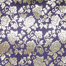 玫瑰緞面燙金閨房韓服布料, 34 紫色