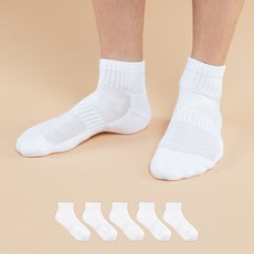 CHACKS 男士體香強力氣墊運動網眼短襪 5雙, 1套, 白色