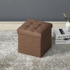 예다움 벤치 수납 스툴 의자 소, 브라운, 1개